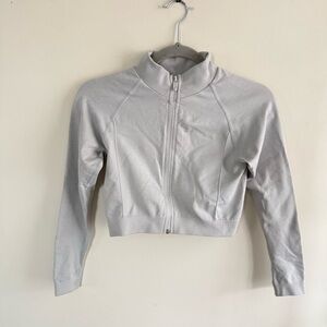 Alphalete Women's Light Gray cropped Jacket small